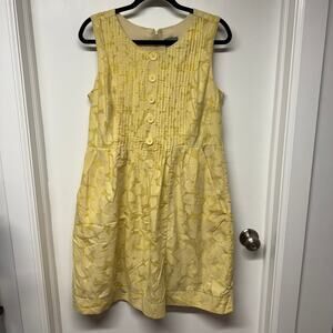 Rabbit Rabbit Designs Yellow Floral Sleeveless Fit Flare Dress Size Medium